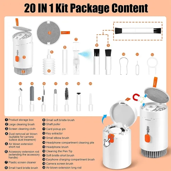 20-in-1 Laptop Phone Screen Cleaner Kit - 20-in-1 Laptop Phone Screen Cleaner Kit - Image 1 of 5