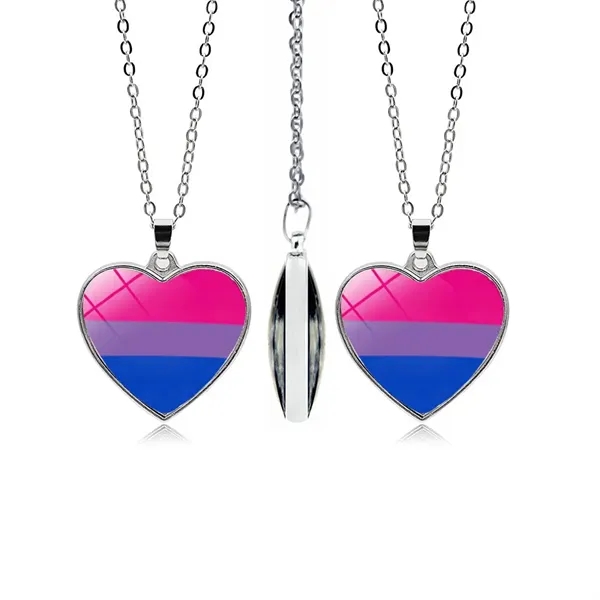 Heart Shape Pride Jewelry Rainbow Beaded Charm Necklace - Heart Shape Pride Jewelry Rainbow Beaded Charm Necklace - Image 2 of 6