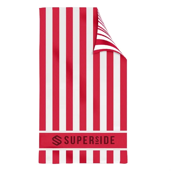 Double Sided Cabana Stripe Beach Towel - Double Sided Cabana Stripe Beach Towel - Image 3 of 7
