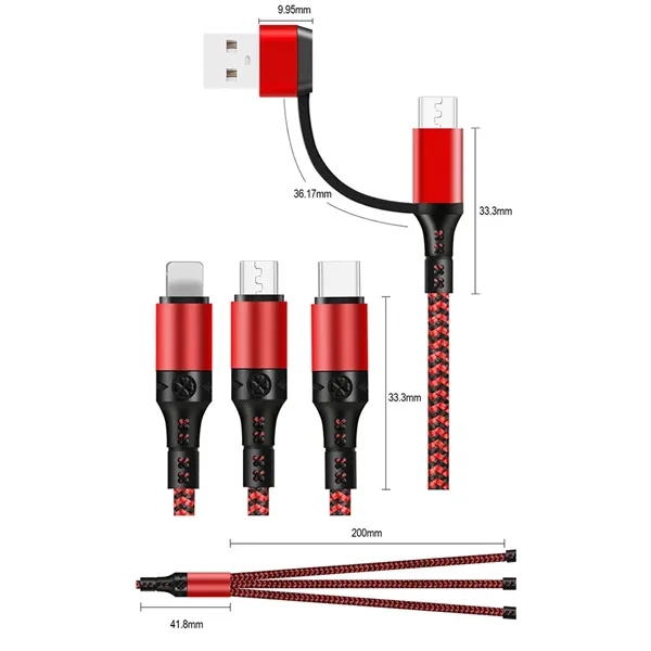 PD 5 in 1 Multi Universal 3A Fast Charging Cable - PD 5 in 1 Multi Universal 3A Fast Charging Cable - Image 1 of 3