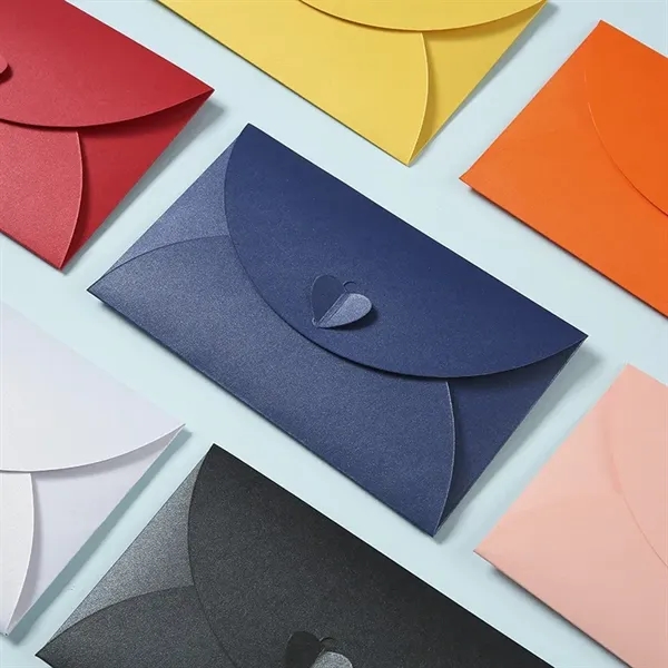 Premium Heart Button Envelope with Foil Stamping - Premium Heart Button Envelope with Foil Stamping - Image 0 of 9