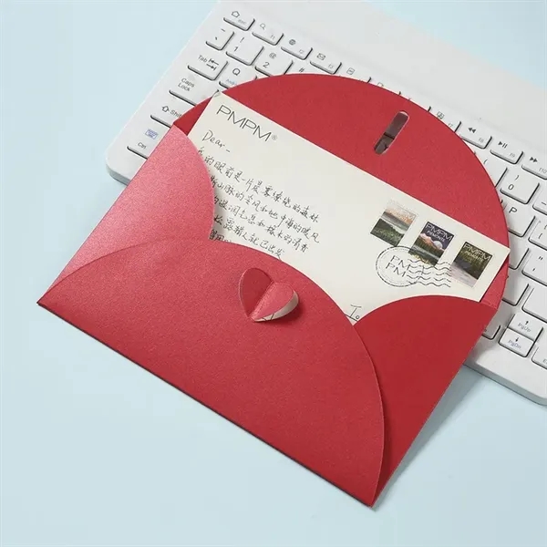Premium Heart Button Envelope with Foil Stamping - Premium Heart Button Envelope with Foil Stamping - Image 2 of 9