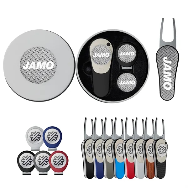 Pitchfix XL 2.5 Golf Divot Tool Deluxe Gift Set w/ Hat Clip - Pitchfix XL 2.5 Golf Divot Tool Deluxe Gift Set w/ Hat Clip - Image 1 of 7