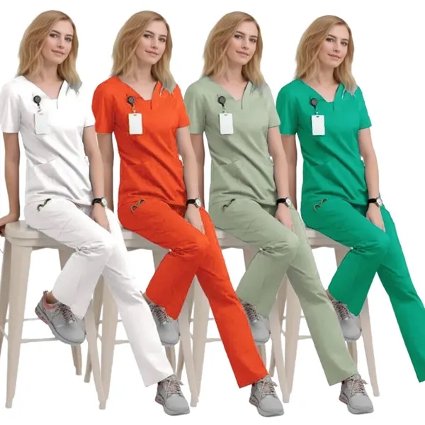 Women's Cool Stretch V-Neck Medical Uniform - Women's Cool Stretch V-Neck Medical Uniform - Image 3 of 3