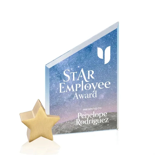 Custom Cooper VividPrint™ Award -  Starfire/Gold Star