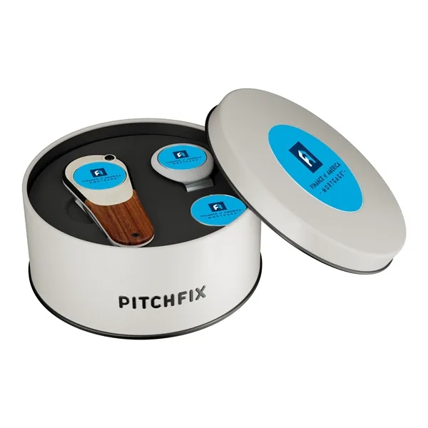Custom Pitchfix Woodie Golf Divot Tool Deluxe Gift Set w/ Hat Clip