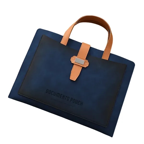 A4 Executive Faux PU Leather File Tote Bag for Business - A4 Executive Faux PU Leather File Tote Bag for Business - Image 4 of 6