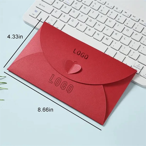 Premium Heart Button Envelope with Foil Stamping - Premium Heart Button Envelope with Foil Stamping - Image 1 of 9