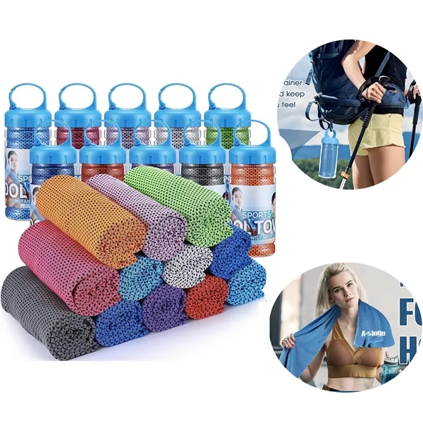 Breathable Chilly Towel with carry bottle - Breathable Chilly Towel with carry bottle - Image 0 of 6