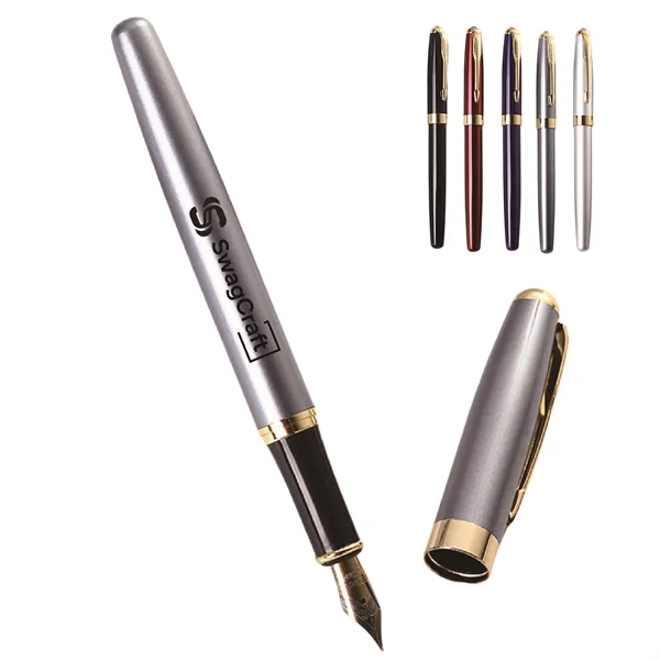Executive Metal Fountain Pen - Corporate Gift with Logo - Executive Metal Fountain Pen - Corporate Gift with Logo - Image 0 of 7
