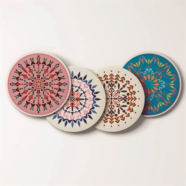 Round Absorbent Ceramic Coaster - Round Absorbent Ceramic Coaster - Image 2 of 3