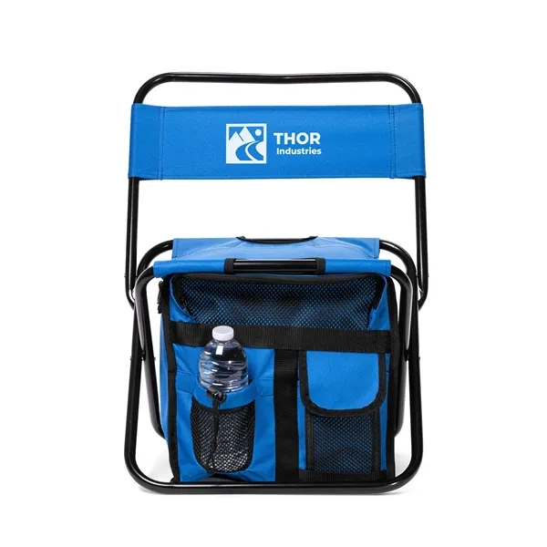 Folding Chair with 24 Can Cooler Bag & Pockets - Folding Chair with 24 Can Cooler Bag & Pockets - Image 2 of 14