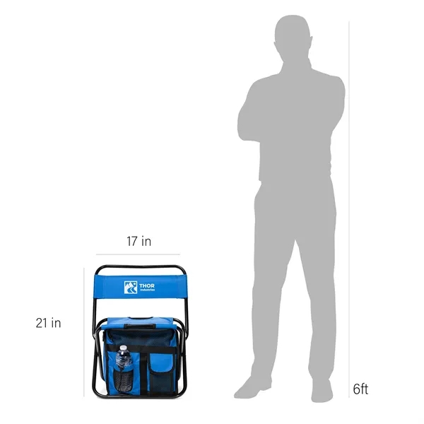Folding Chair with 24 Can Cooler Bag & Pockets - Folding Chair with 24 Can Cooler Bag & Pockets - Image 3 of 14