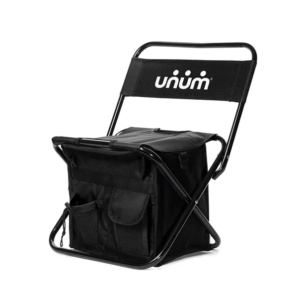 Folding Chair with 24 Can Cooler Bag & Pockets - Folding Chair with 24 Can Cooler Bag & Pockets - Image 4 of 14