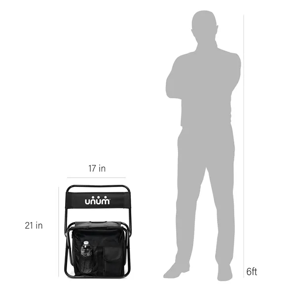 Folding Chair with 24 Can Cooler Bag & Pockets - Folding Chair with 24 Can Cooler Bag & Pockets - Image 6 of 14