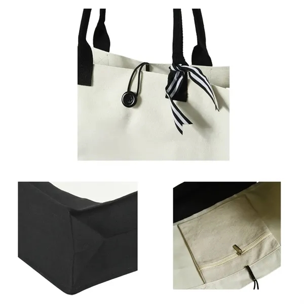 Elegant Canvas Tote Womens Shoulder Bags Single Strap - Elegant Canvas Tote Womens Shoulder Bags Single Strap - Image 2 of 2