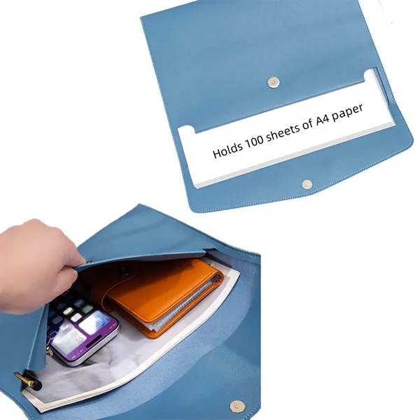 PU Leather Thickened Briefcase Waterproof Document Bag - PU Leather Thickened Briefcase Waterproof Document Bag - Image 4 of 4