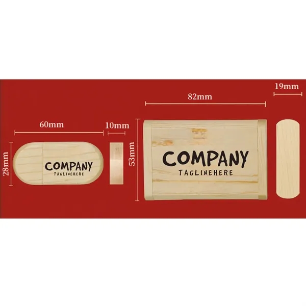 USB Flash Drive With Wooden Box U Disk Memory Stick - USB Flash Drive With Wooden Box U Disk Memory Stick - Image 1 of 2