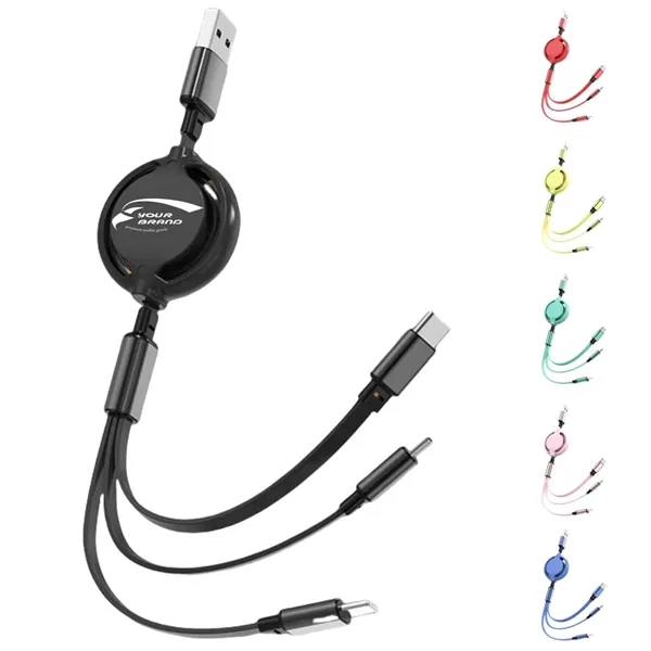 3 In 1 Retractable Charging Cable For Phones And Devices - 3 In 1 Retractable Charging Cable For Phones And Devices - Image 0 of 6