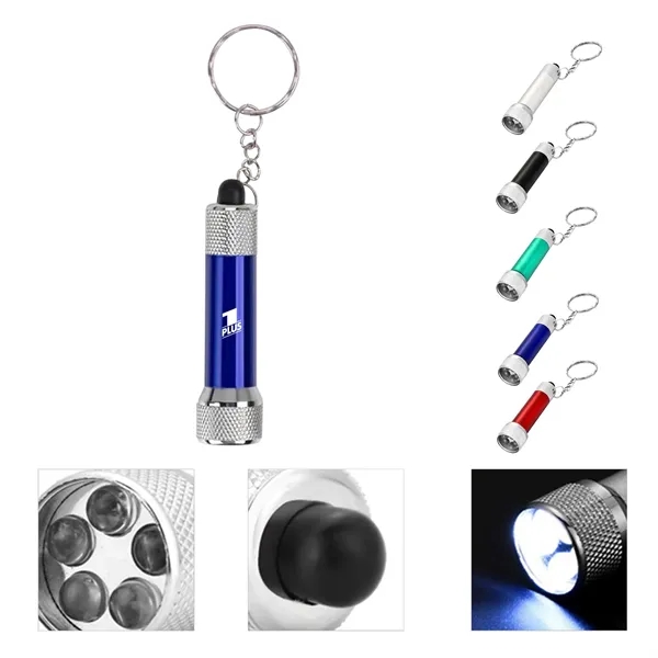 Mini 5 Led Aluminum Flashlight Keychain - Mini 5 Led Aluminum Flashlight Keychain - Image 0 of 6