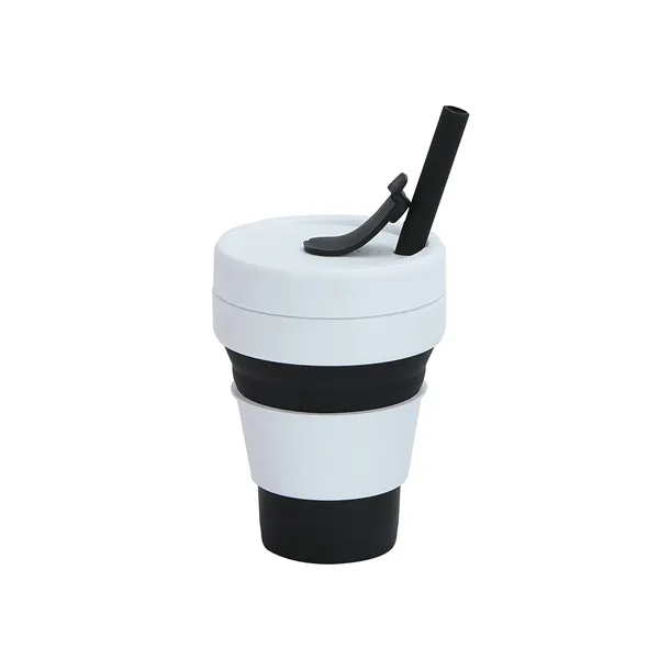 12 OZ Collapsible Silicone Travel Cup with Straw - 12 OZ Collapsible Silicone Travel Cup with Straw - Image 1 of 10