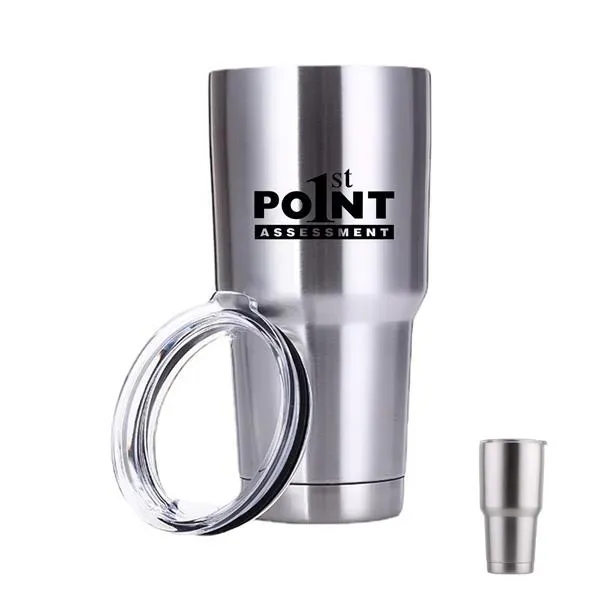 30 Oz Vacuum Insulated Stainless Steel Tumbler with Lid - 30 Oz Vacuum Insulated Stainless Steel Tumbler with Lid - Image 0 of 3