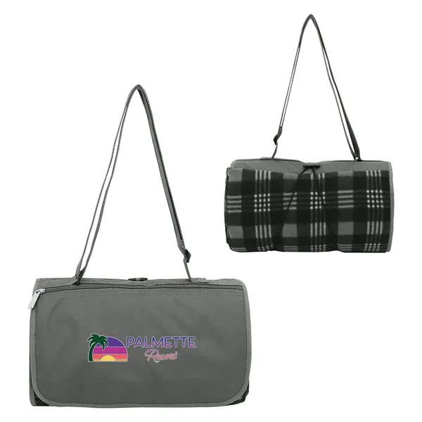 Premium Barrel Fleece Picnic Blanket - Premium Barrel Fleece Picnic Blanket - Image 1 of 3