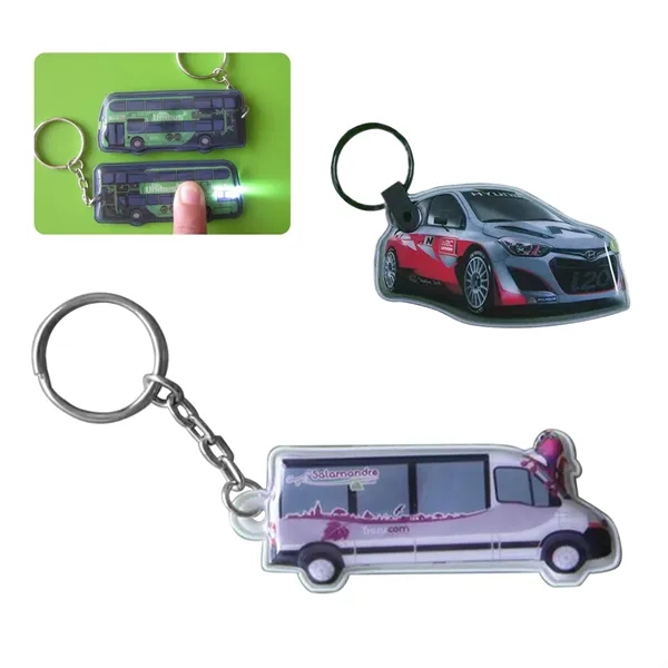 Car Shaped PVC Flashlight Keychain - Car Shaped PVC Flashlight Keychain - Image 0 of 3