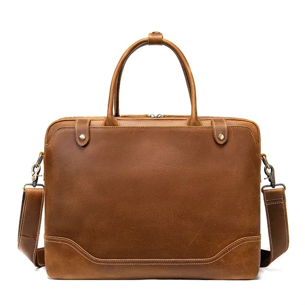 14 Inch Leather Laptop Men's Handbag Briefcase - 14 Inch Leather Laptop Men's Handbag Briefcase - Image 2 of 4