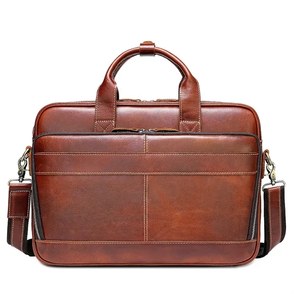 14 Inch Leather Laptop Men's Handbag Briefcase - 14 Inch Leather Laptop Men's Handbag Briefcase - Image 4 of 4