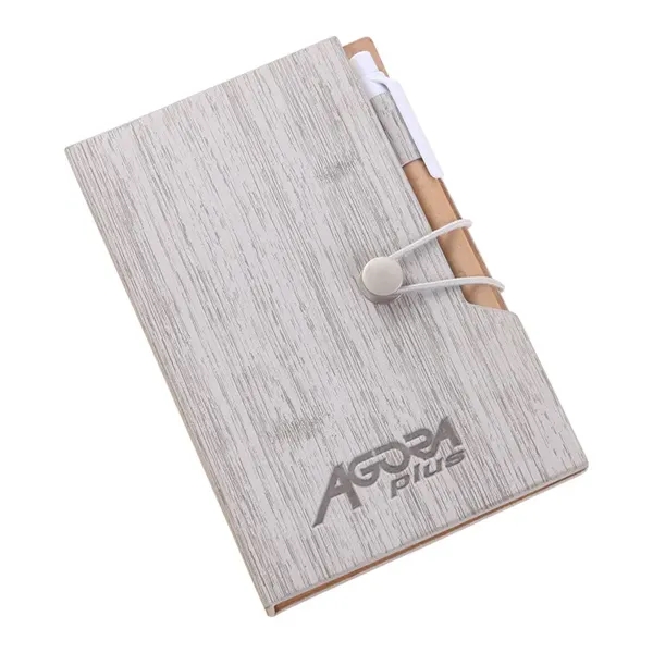 Custom Woodgrain Notebook with Sticky Notes & Flags - Custom Woodgrain Notebook with Sticky Notes & Flags - Image 1 of 10