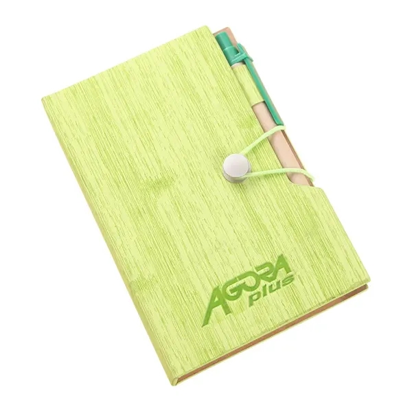 Custom Woodgrain Notebook with Sticky Notes & Flags - Custom Woodgrain Notebook with Sticky Notes & Flags - Image 2 of 10