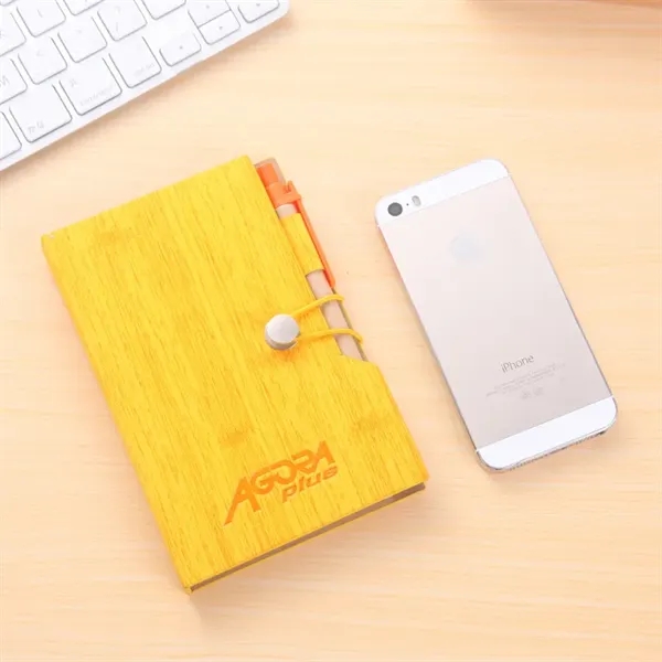 Custom Woodgrain Notebook with Sticky Notes & Flags - Custom Woodgrain Notebook with Sticky Notes & Flags - Image 8 of 10
