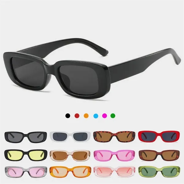 Vintage Square Retro Wide Frame Sunglasses - Vintage Square Retro Wide Frame Sunglasses - Image 3 of 17