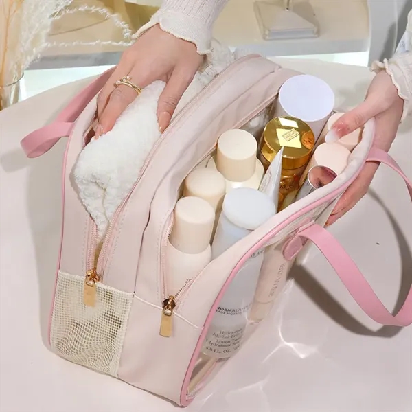 Clear Dry Wet Toiletry Bag Travel Makeup Pouch Handle - Clear Dry Wet Toiletry Bag Travel Makeup Pouch Handle - Image 2 of 4