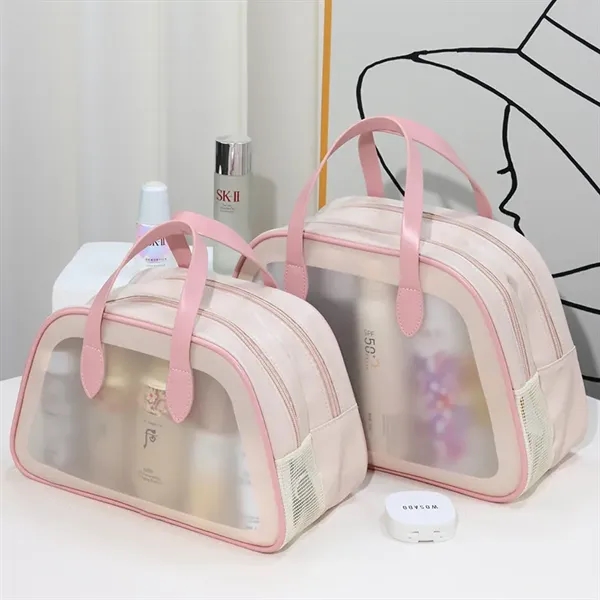 Clear Dry Wet Toiletry Bag Travel Makeup Pouch Handle - Clear Dry Wet Toiletry Bag Travel Makeup Pouch Handle - Image 3 of 4