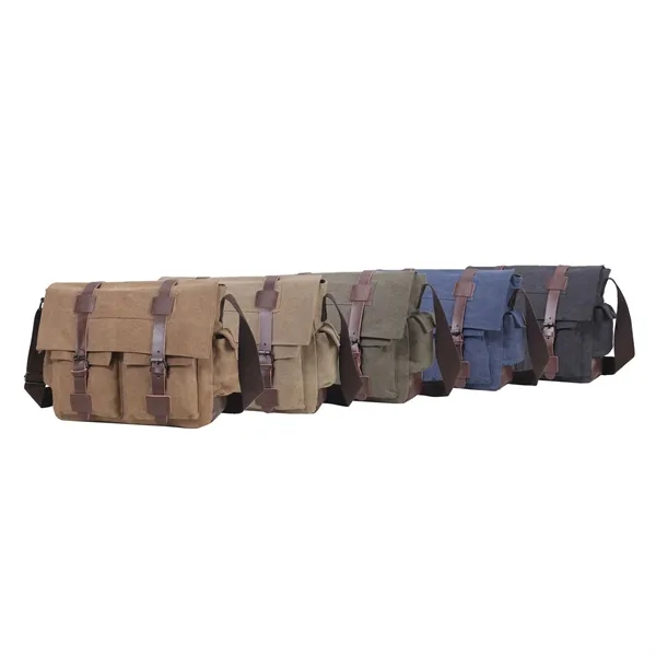 Canvas Messenger Laptop Bags Unisex - Canvas Messenger Laptop Bags Unisex - Image 2 of 5