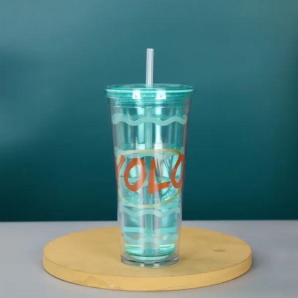 Reusable Water Cups with Lid and Straw - Reusable Water Cups with Lid and Straw - Image 5 of 7