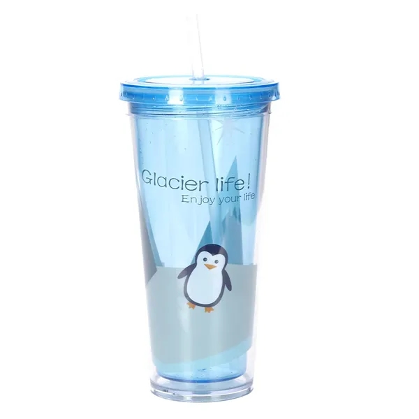 Reusable Water Cups with Lid and Straw - Reusable Water Cups with Lid and Straw - Image 6 of 7