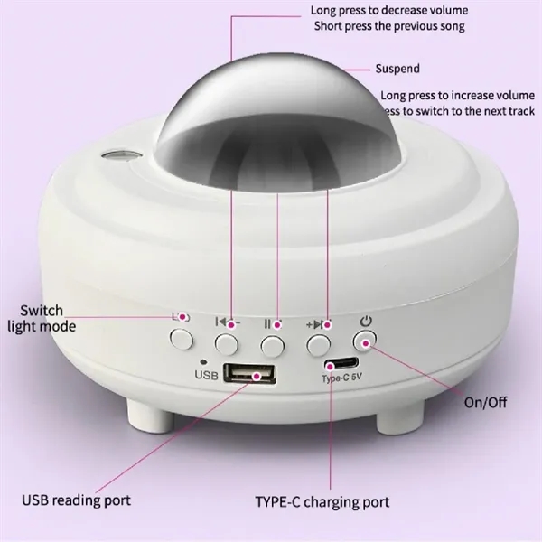 Northern Moon Lights Projector with Wireless Speaker - Northern Moon Lights Projector with Wireless Speaker - Image 6 of 6
