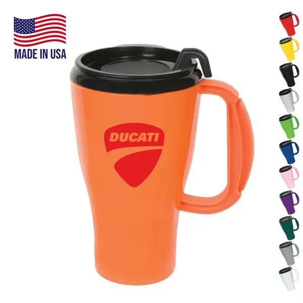 16 oz. USA Made Double Wall Insulated Mug with Slider Lid - 16 oz. USA Made Double Wall Insulated Mug with Slider Lid - Image 0 of 13