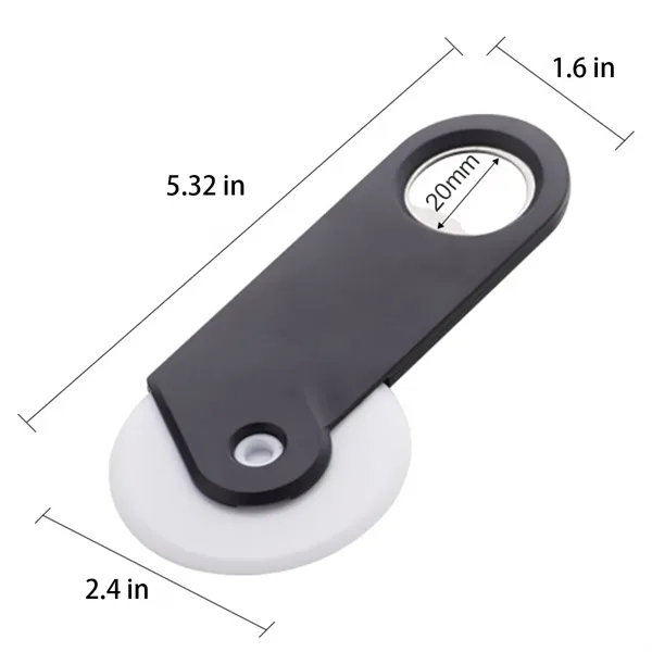 Customize Light Plastic Pizza Cutter With Bottle Opener - Customize Light Plastic Pizza Cutter With Bottle Opener - Image 1 of 4