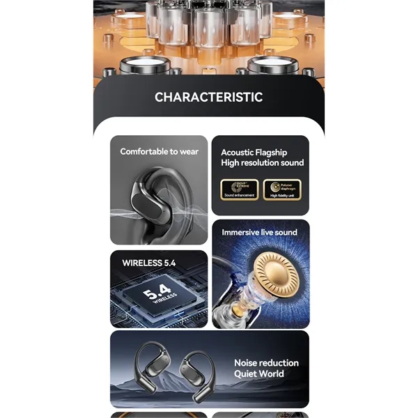 Wireless Earbuds 60hrs Bluetooth 5.4 Headphone Sport - Wireless Earbuds 60hrs Bluetooth 5.4 Headphone Sport - Image 5 of 9