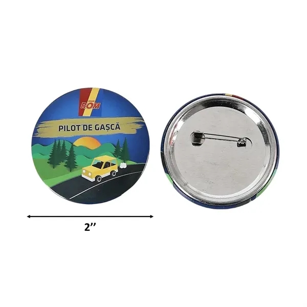 1''-3" Round Custom Metal Button Badge with Pin Back - 1''-3" Round Custom Metal Button Badge with Pin Back - Image 0 of 2