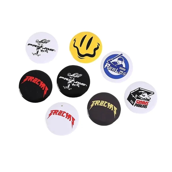 1''-3" Round Custom Metal Button Badge with Pin Back - 1''-3" Round Custom Metal Button Badge with Pin Back - Image 1 of 2