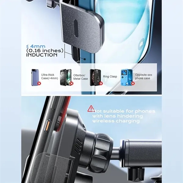 15W Auto Clamping Wireless Car Fast Charger - 15W Auto Clamping Wireless Car Fast Charger - Image 3 of 6