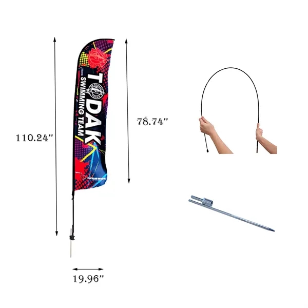 8ft Single Sided Printed Knife Beach Flag - 8ft Single Sided Printed Knife Beach Flag - Image 2 of 3