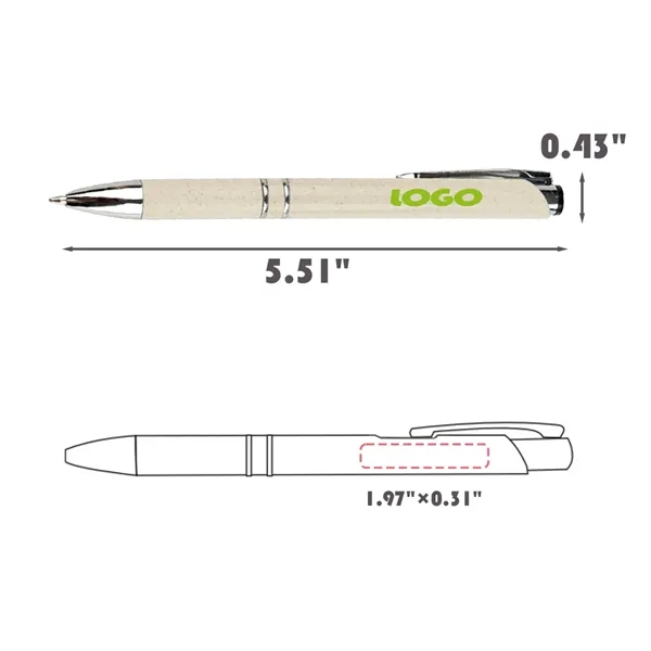 Degradable Push Type Eco Friendly Ballpoint Pen - Degradable Push Type Eco Friendly Ballpoint Pen - Image 1 of 2