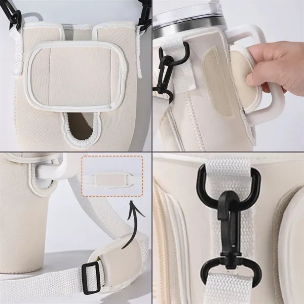 Adjustable Strap 40 Oz. Water Bottle Sleeve with Zip Pocket - Adjustable Strap 40 Oz. Water Bottle Sleeve with Zip Pocket - Image 2 of 2