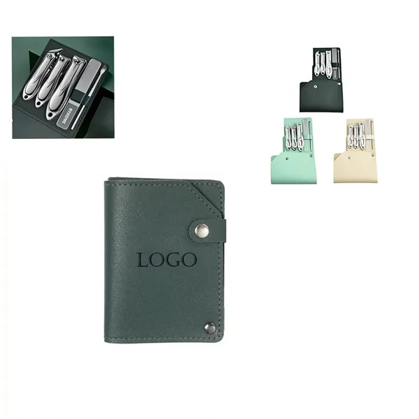 5-pc Round-textured Nail Clippers Set in Leather Case - 5-pc Round-textured Nail Clippers Set in Leather Case - Image 0 of 1